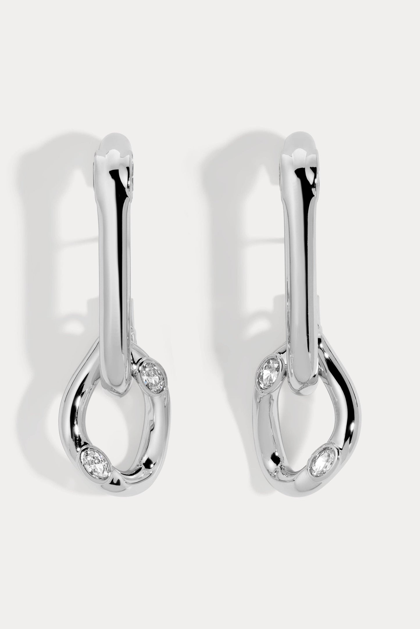 White Cubic Zirconia Logan Lobe Cuff Earrings