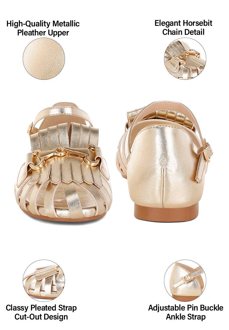London Rag Noori Metallic Fringe Flat Sandals