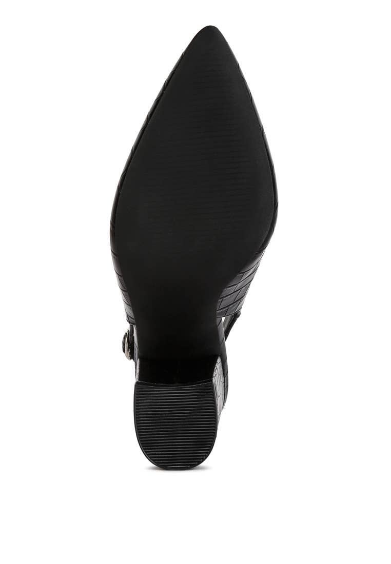 London Rag Macha Croctexture Sling Back Heels
