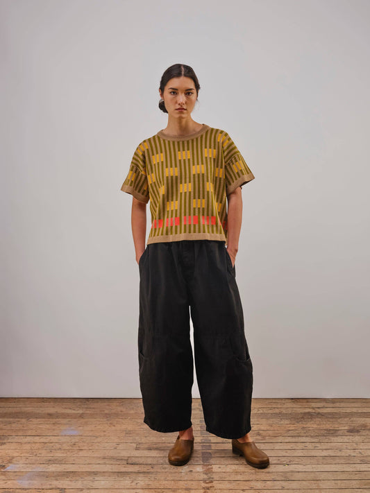 The Endery Bauhaus Short Sleeve Sweater Tee in Saturn