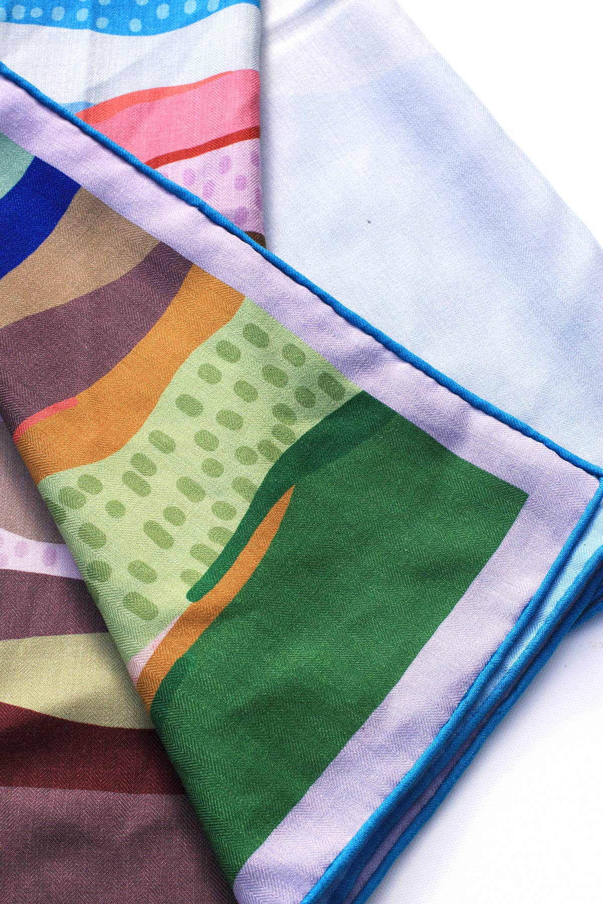 Jessie Zhao Double Sided Wool Silk Scarf in Ocean Breeze