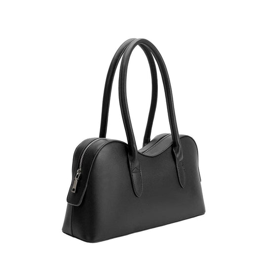 Melie Bianco Tilda Black Recycled Vegan Leather Shoulder Bag