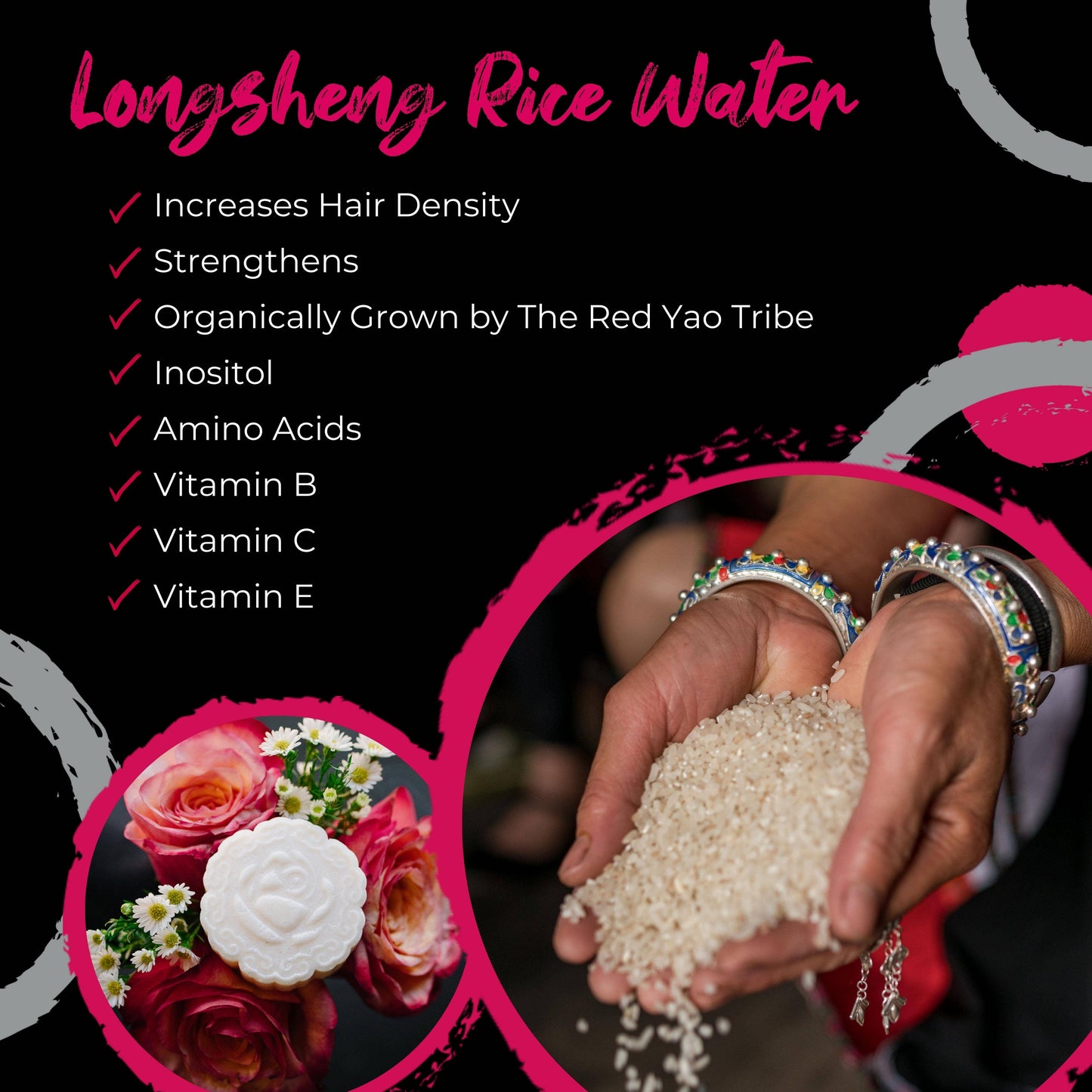 Rice Water Shampoo Bar | Chamomile Rose EO | Dry Hair