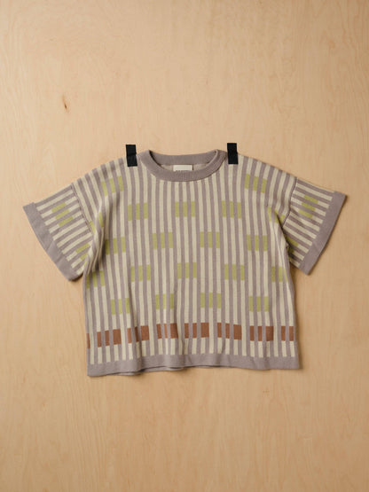 The Endery Bauhaus Short Sleeve Sweater Tee in the Cumulus Palette