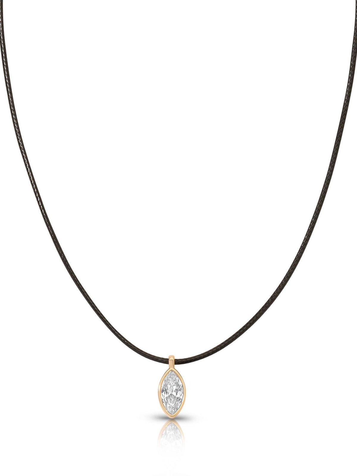 Ettika Marquise Crystal Pendant Cord Necklace