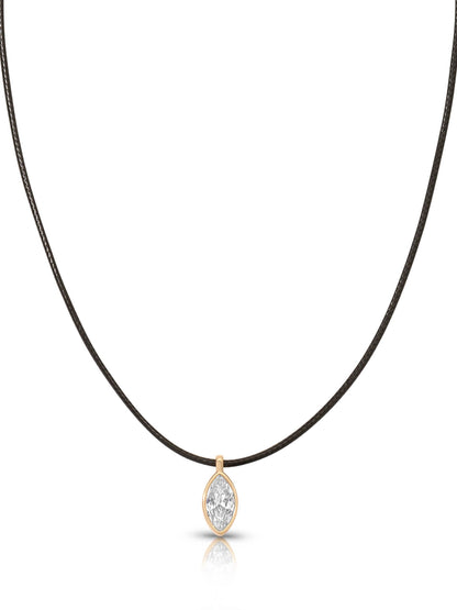 Ettika Marquise Crystal Pendant Cord Necklace