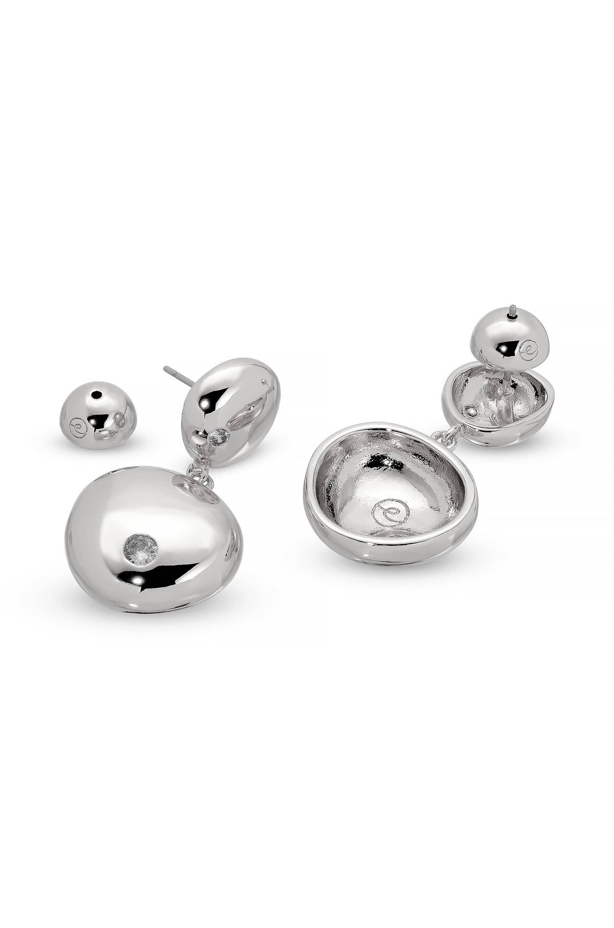 Ettika Polished Double Pebble Drop Earrings