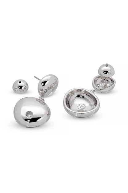 Ettika Polished Double Pebble Drop Earrings