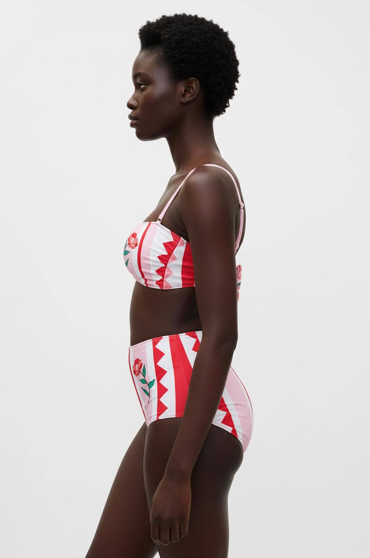 Jessie Zhao Jungle Rose Reversible Square Bandeau Top