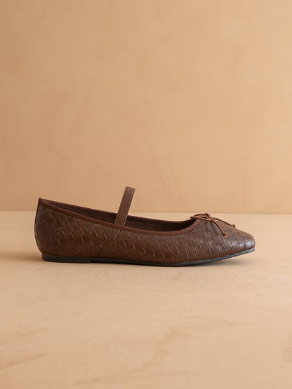 Oasis Society The Logan | Coffee Woven Ballet Fall Flat
