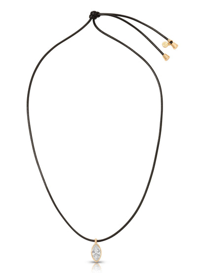 Ettika Marquise Crystal Pendant Cord Necklace