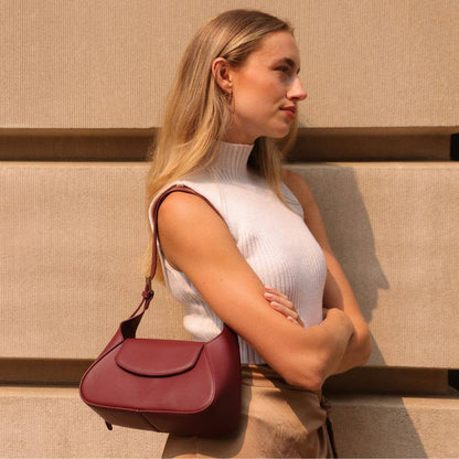 Melie Bianco Melody Black Recycled Vegan Leather Shoulder Bag