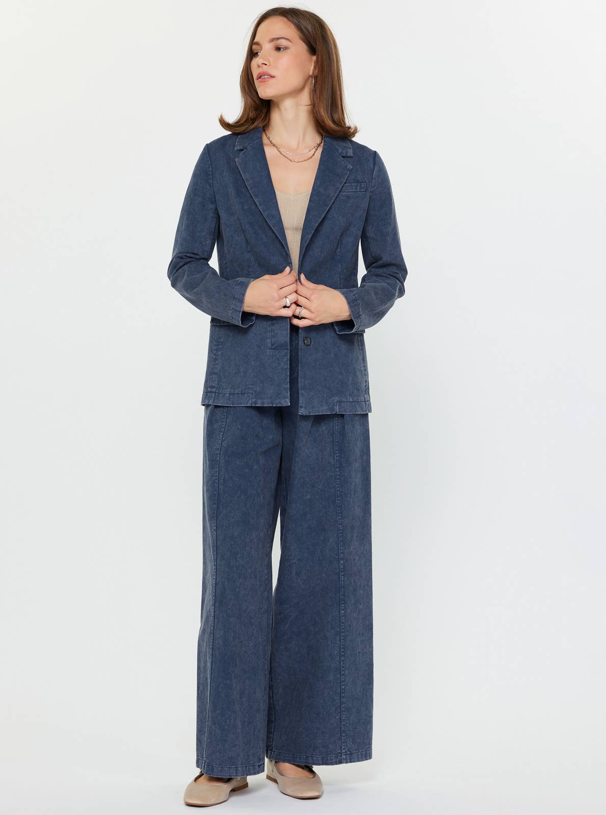 Current Air Vintage Indigo Cotton Blazer Jacket