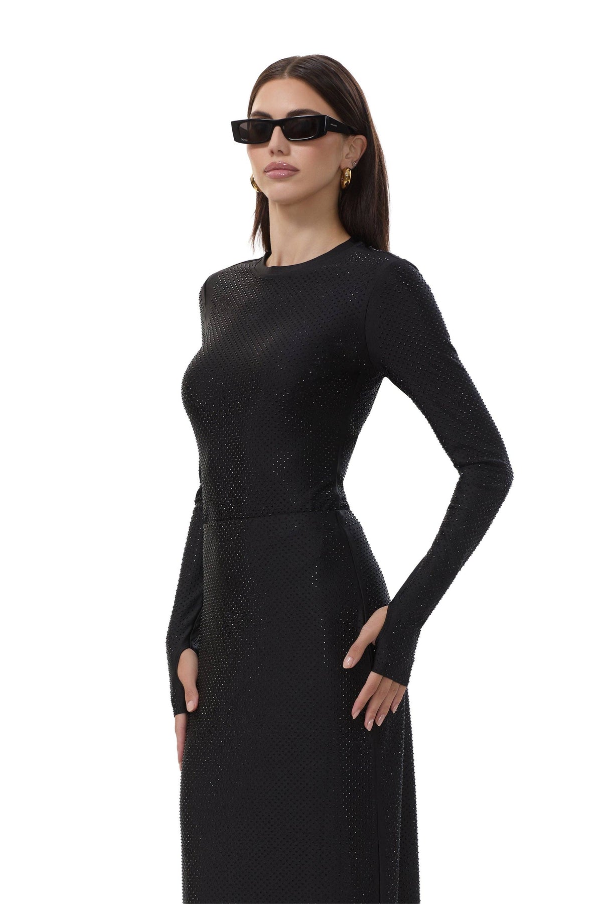 AFRM Kaylee Studded Jersey Top - Noir
