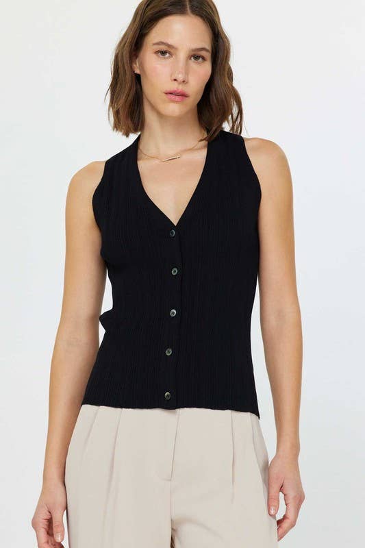 Current Air Pleated Sleeveless Sweater