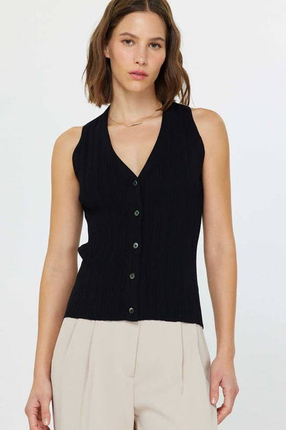 Current Air Pleated Sleeveless Sweater