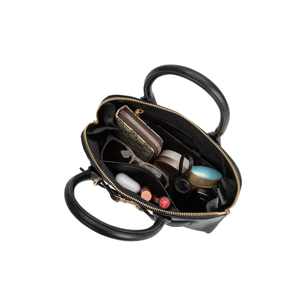 Melie Bianco Rue Espresso Recycled Vegan Leather Top Handle Bag