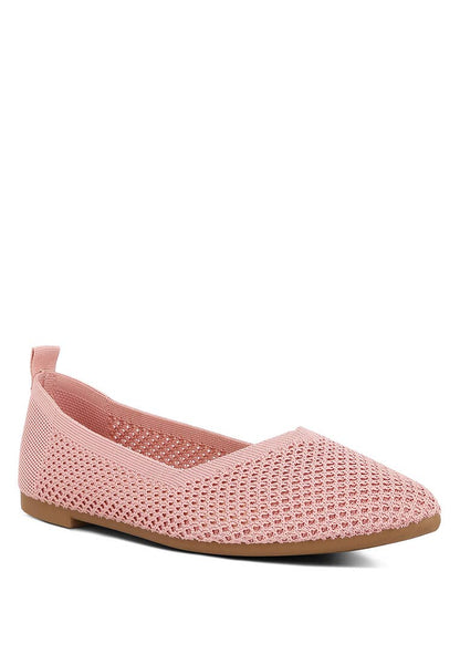 London Rag Selaris Fly Knit Slip On Ballerinas