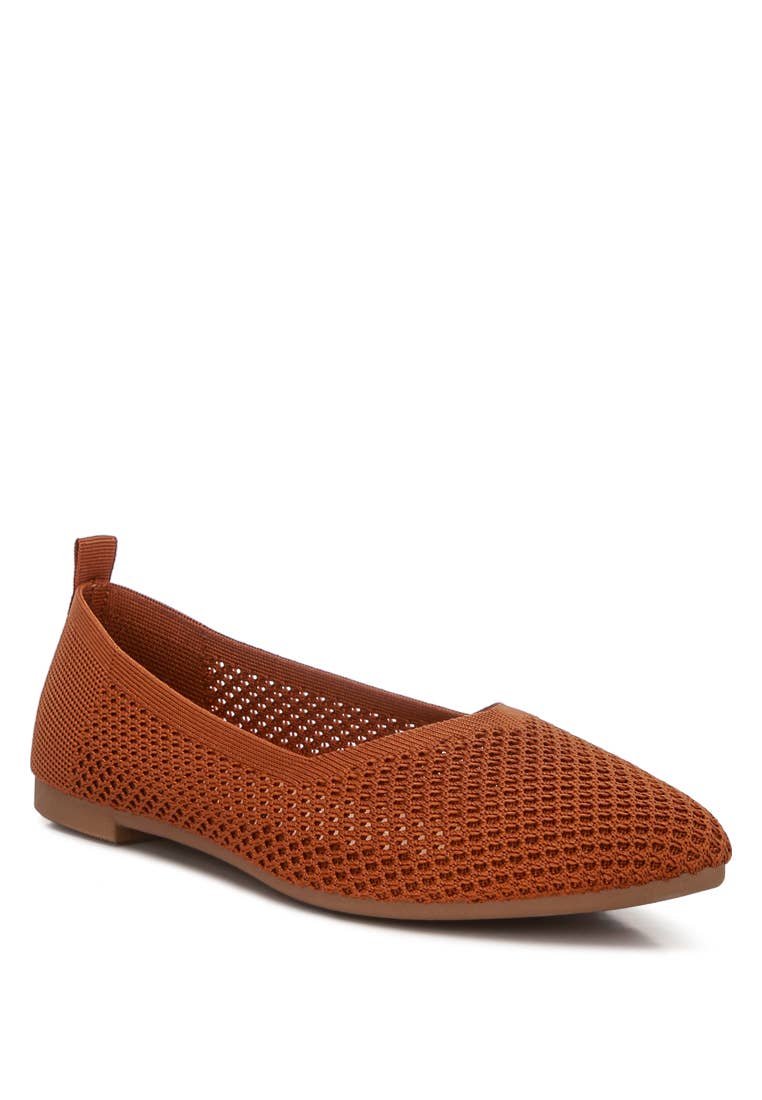 London Rag Selaris Fly Knit Slip On Ballerinas
