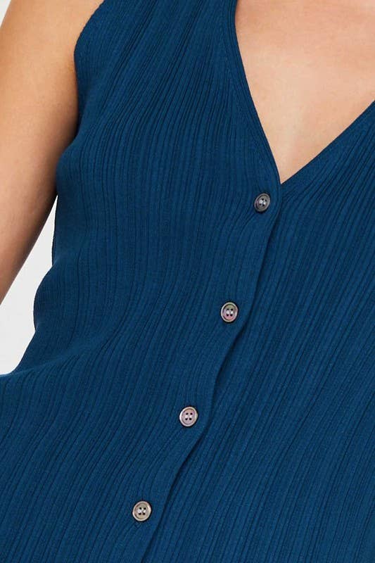 Current Air Pleated Sleeveless Sweater