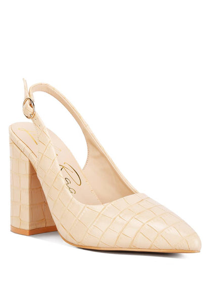 London Rag Macha Croctexture Sling Back Heels
