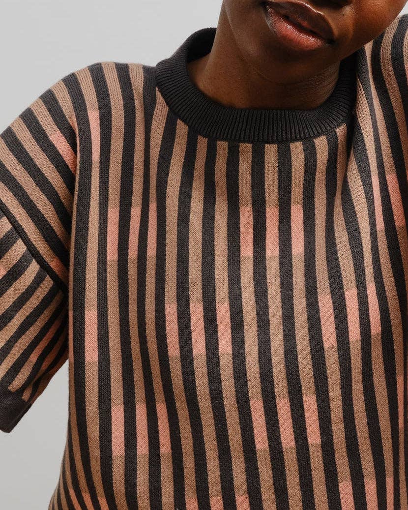 The Endery Bauhaus Short Sleeve Sweater Tee in the Oxide Palette