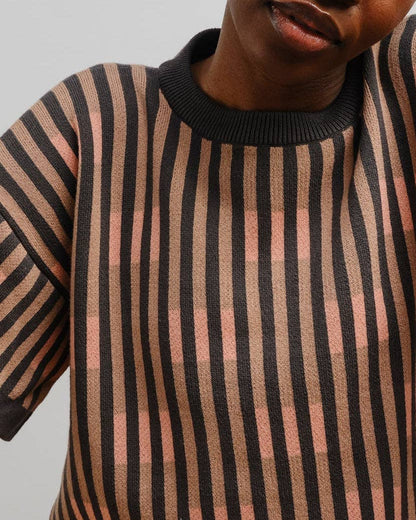 The Endery Bauhaus Short Sleeve Sweater Tee in the Oxide Palette