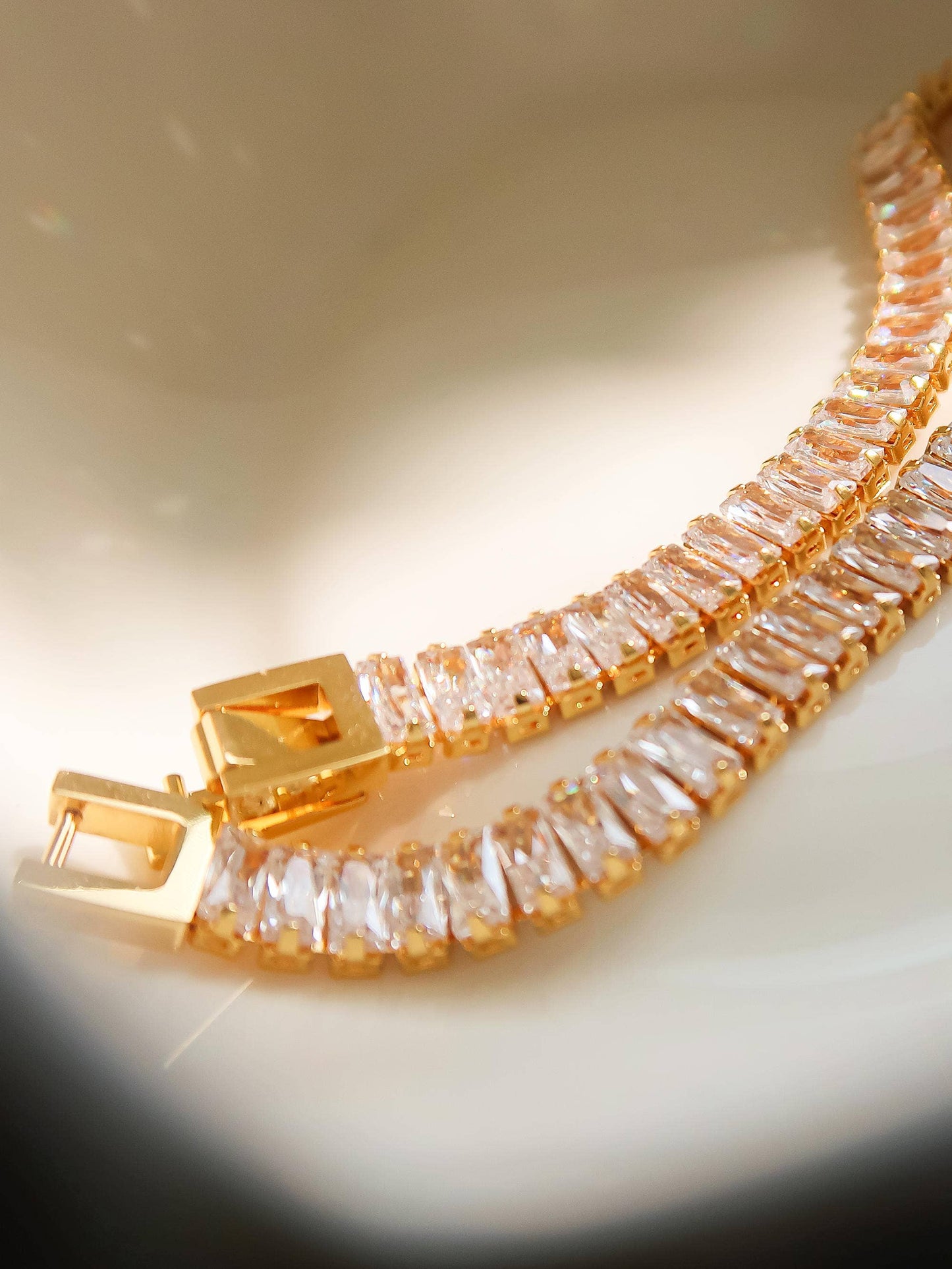 Rhodes 18K Gold Non-Tarnish Glam CZ Bracelet