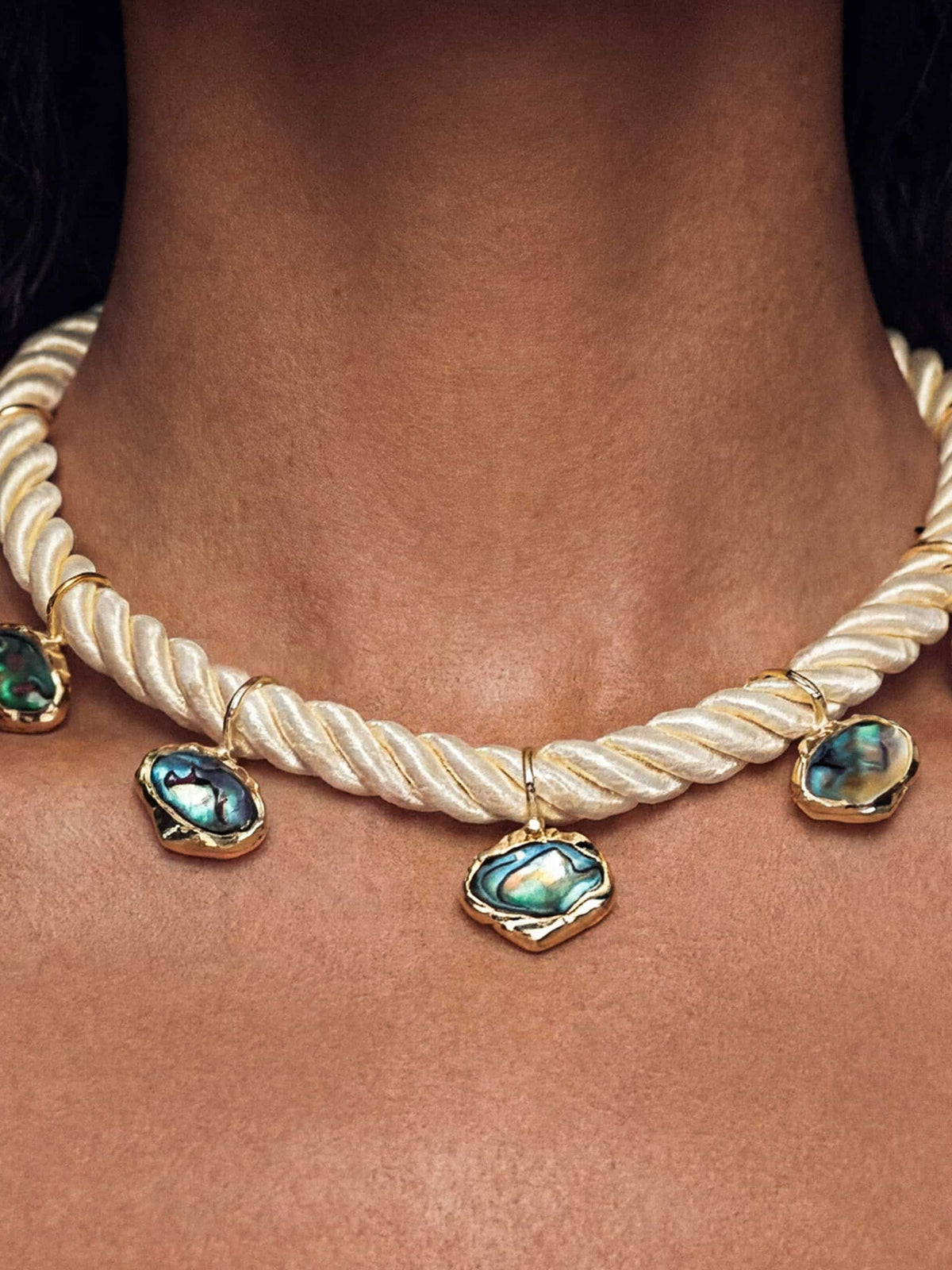 Ettika Midnight Luxe Abalone Choker