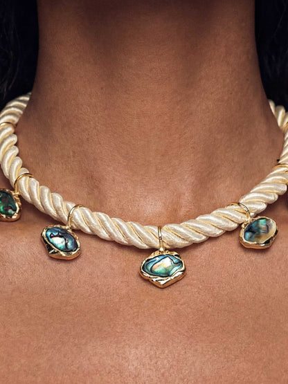 Ettika Midnight Luxe Abalone Choker