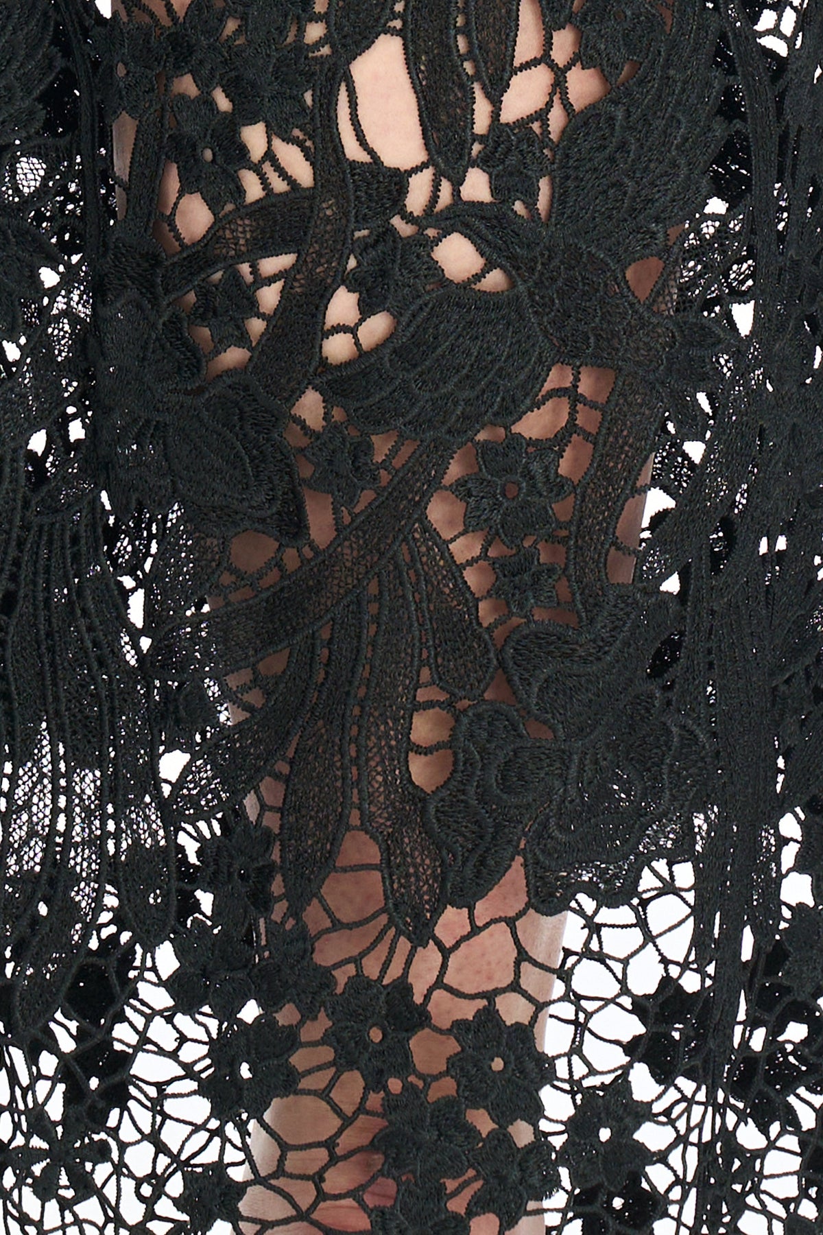 Bayeas Plus Crystal Embellished Black Lace Jeans