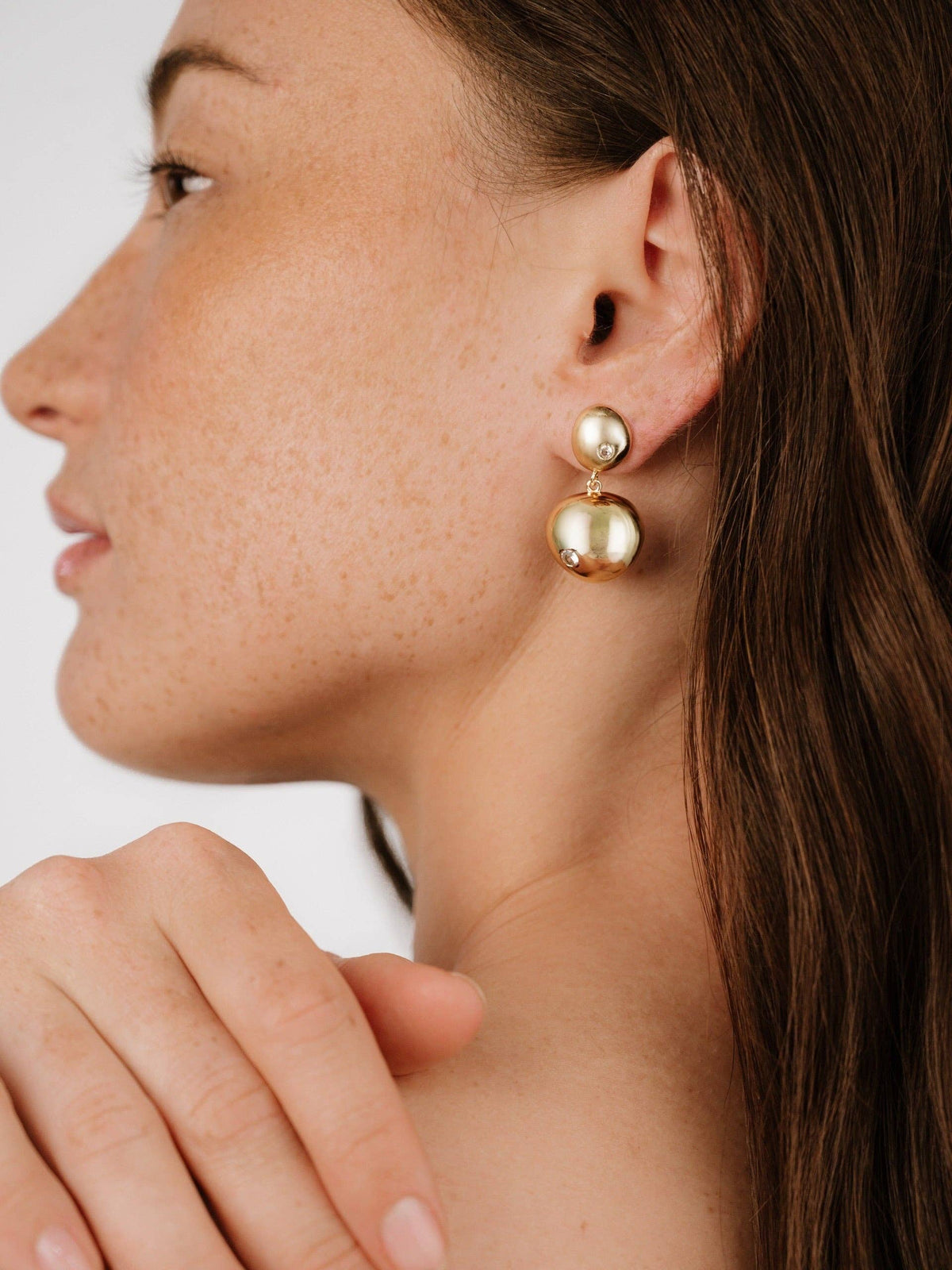 Ettika Polished Double Pebble Drop Earrings