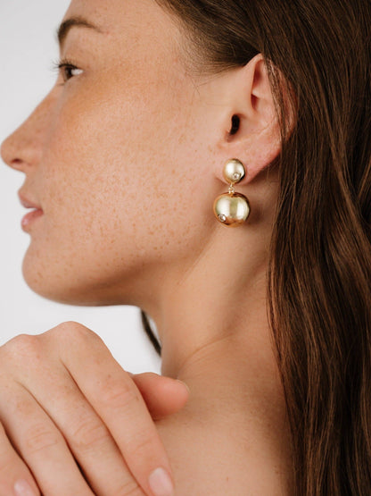 Ettika Polished Double Pebble Drop Earrings