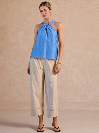 Current Air Twist Halter Neck Sleeveless Top