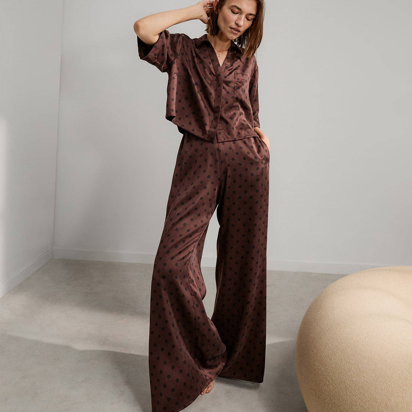 Washable Silk High Rise Pant Set