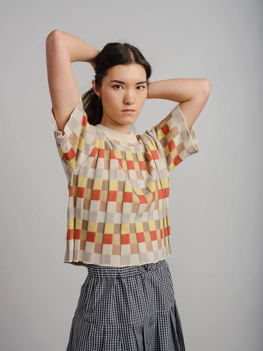 The Endery Anni Grid Plaited Tee - Elemental