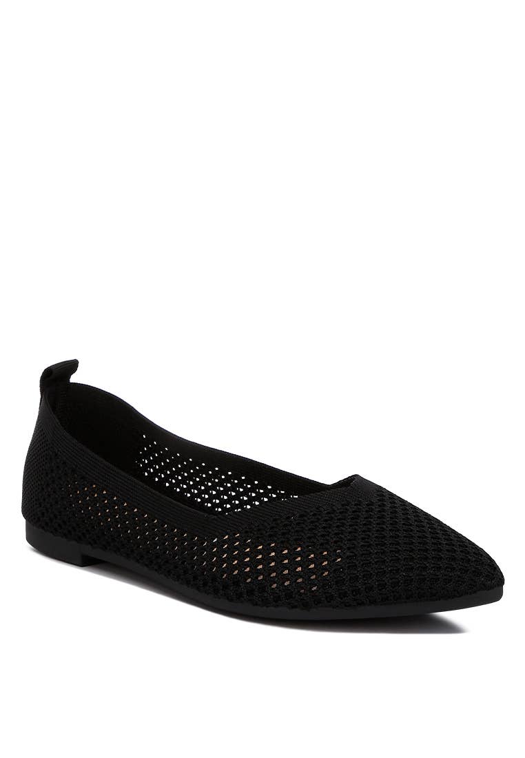 London Rag Selaris Fly Knit Slip On Ballerinas