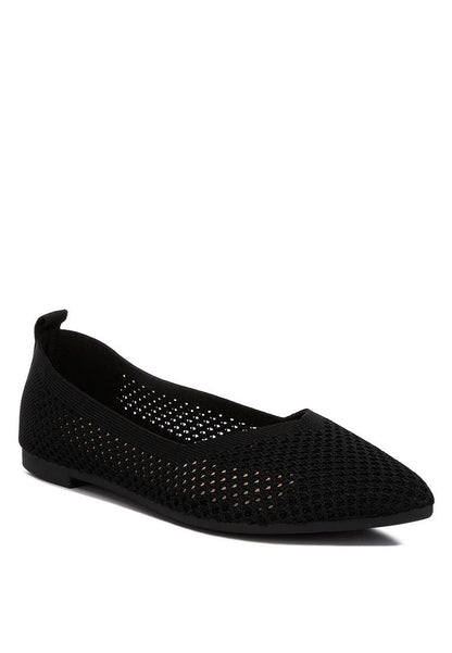 London Rag Selaris Fly Knit Slip On Ballerinas