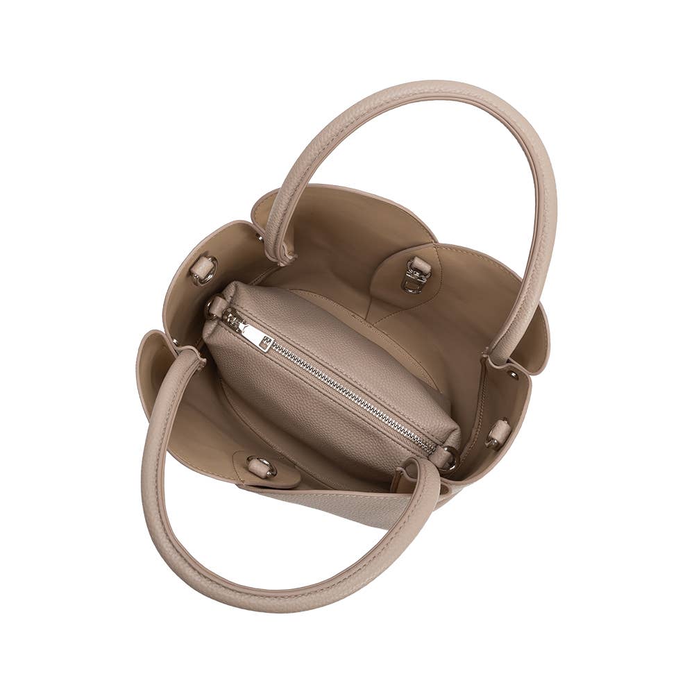 Melie Bianco Tulip Mushroom Recycled Vegan Leather Top Handle Bag