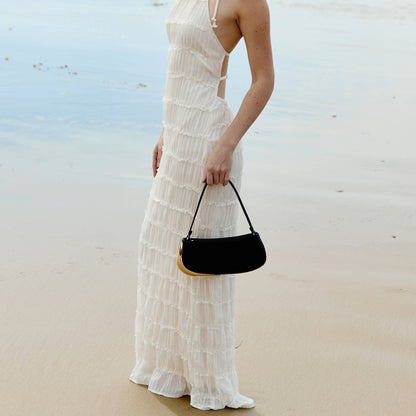 Melie Bianco Sade Ivory Recycled Vegan Leather Shoulder Bag
