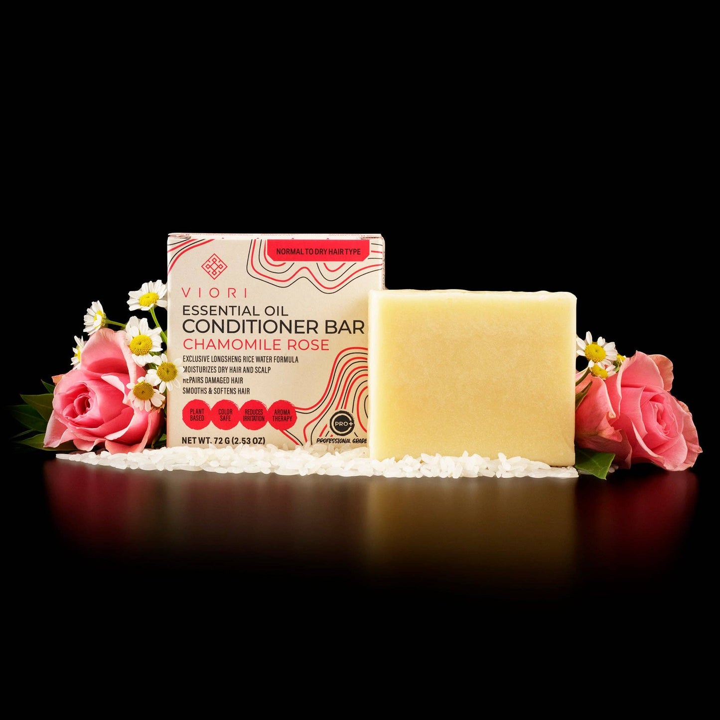Rice Water Conditioner Bar | Chamomile Rose EO | Dry Hair