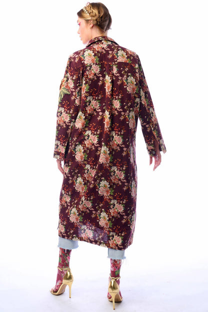 Aratta Cara Delvinge Burgundy Floral Coat