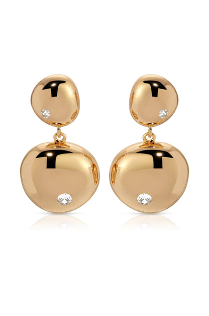 Ettika Polished Double Pebble Drop Earrings