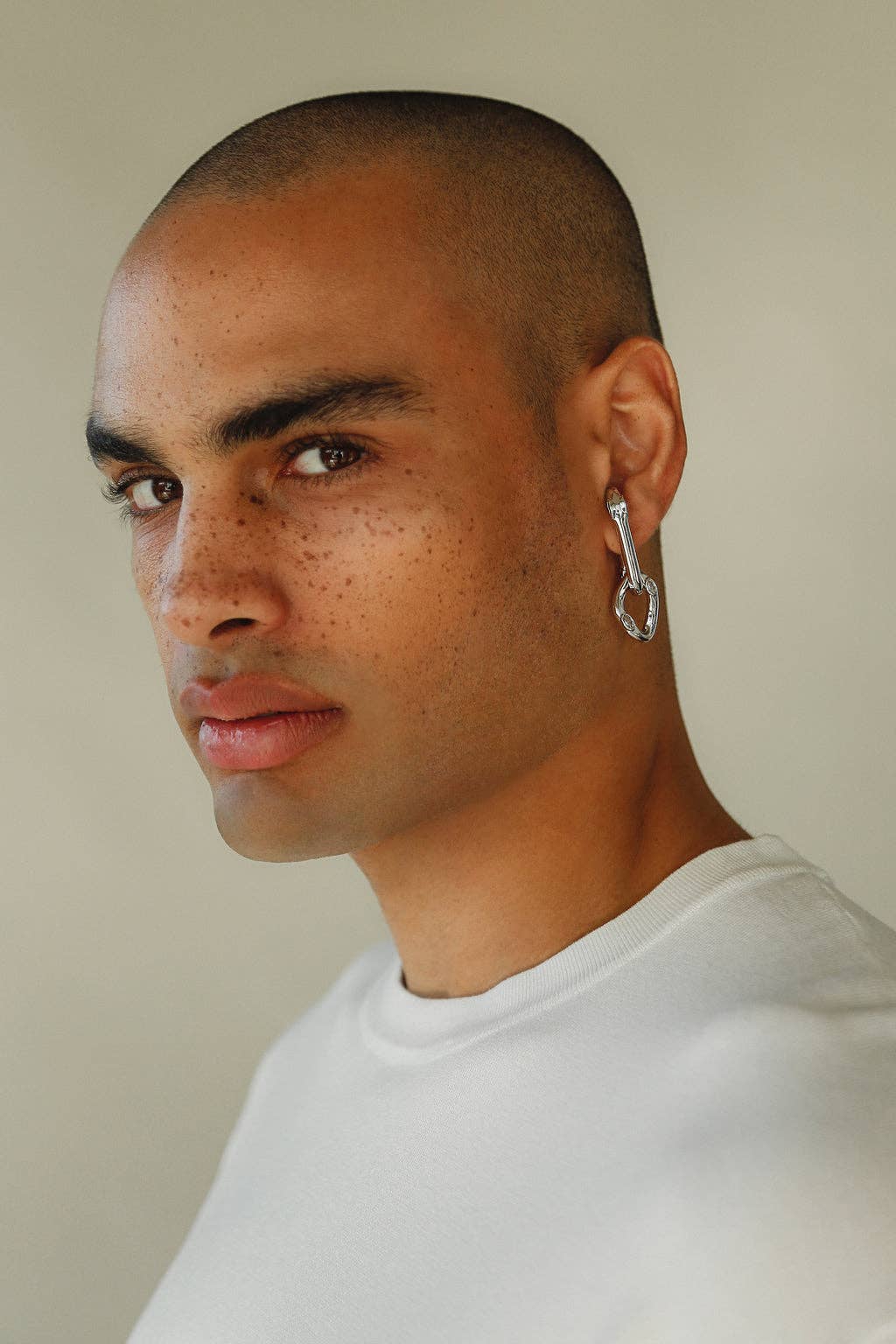 White Cubic Zirconia Logan Lobe Cuff Earrings