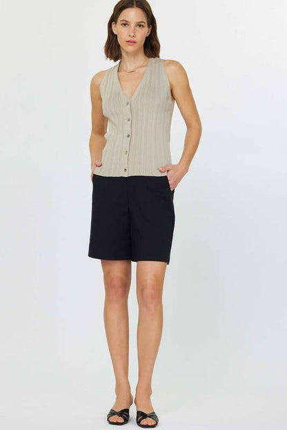 Current Air Pleated Sleeveless Sweater