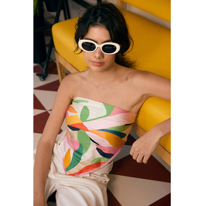 Jessie Zhao Double Sided Silk Scarf Of Spring Garden Harmony