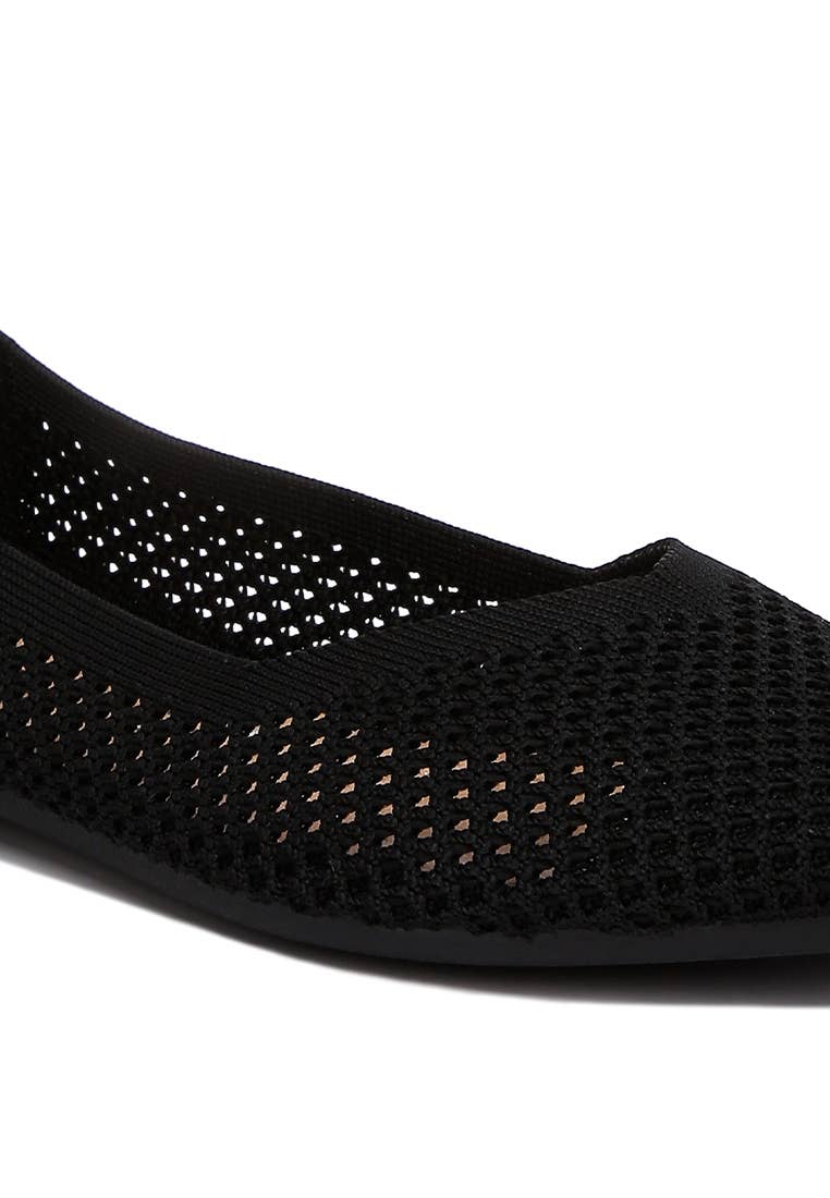 London Rag Selaris Fly Knit Slip On Ballerinas
