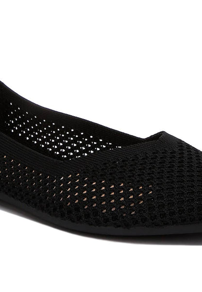 London Rag Selaris Fly Knit Slip On Ballerinas