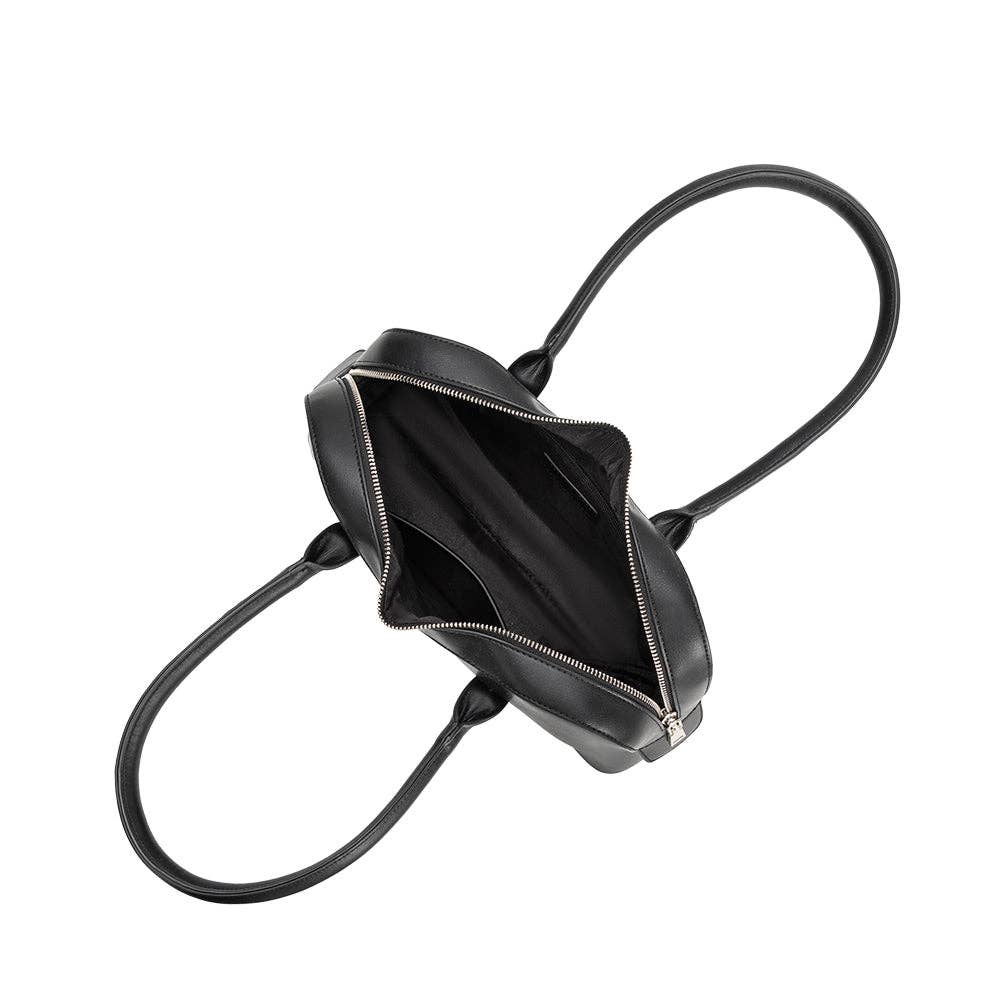 Melie Bianco Tilda Black Recycled Vegan Leather Shoulder Bag