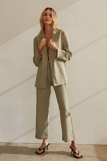 Crescent - Alayah Linen Blend Blazer & Trouser Set